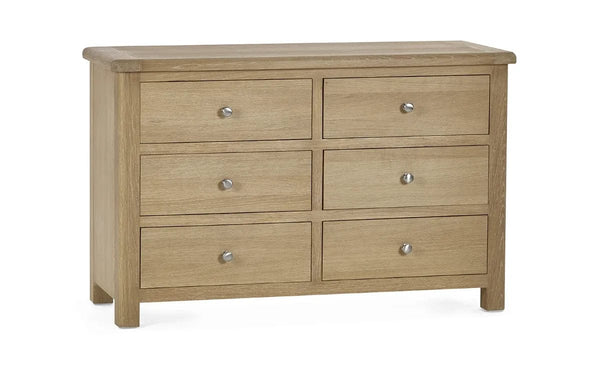 Julian Bowen Chest Of Drawers Memphis Limed Oak 6 Drawer Wide Chest Bed Kings