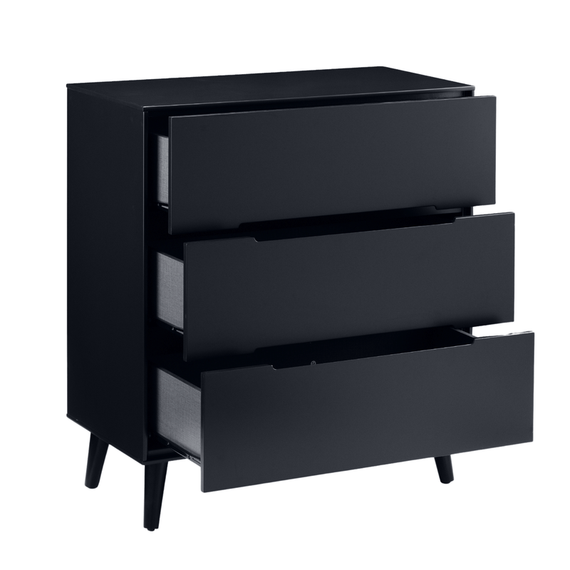 Julian Bowen Chest Of Drawers Single 90cm 3ft Alicia 3 Drawer Chest - Anthracite Bed Kings