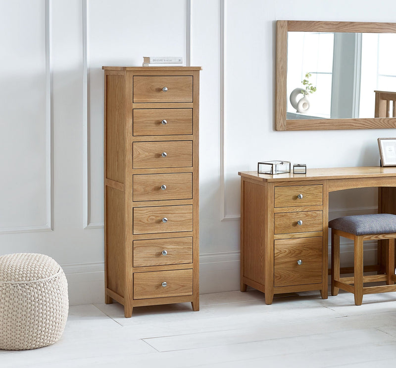 Julian Bowen Chest Of Drawers Single 90cm 3ft Mallory 7 Drawer Narrow Chest Bed Kings