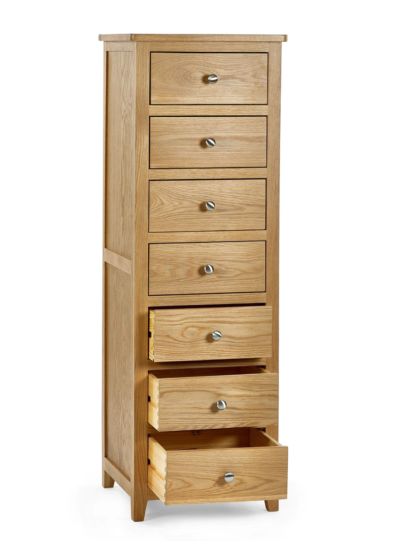 Julian Bowen Chest Of Drawers Single 90cm 3ft Mallory 7 Drawer Narrow Chest Bed Kings