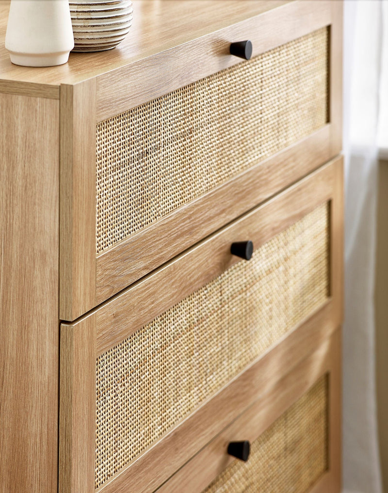 Julian Bowen Chest Of Drawers Single 90cm 3ft Padstow 3 Drawer Chest - Oak Bed Kings