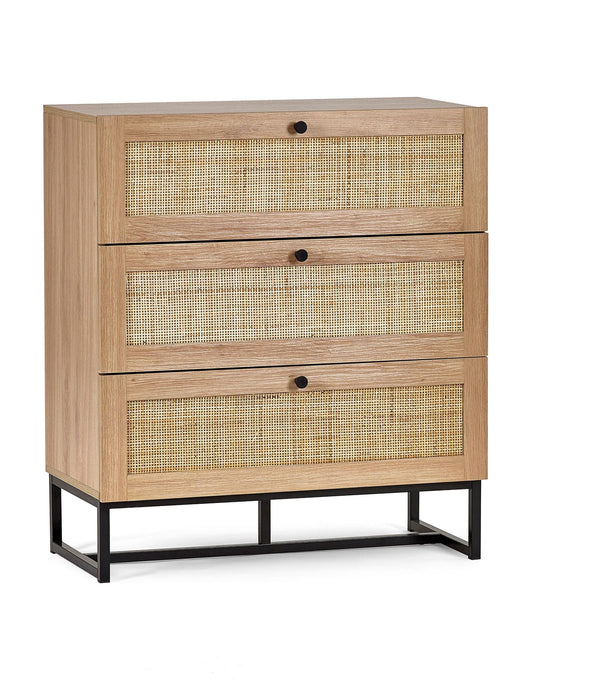 Julian Bowen Chest Of Drawers Single 90cm 3ft Padstow 3 Drawer Chest - Oak Bed Kings