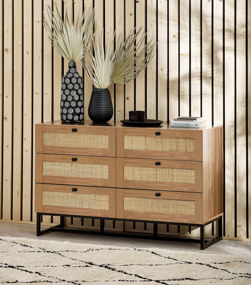 Julian Bowen Chest Of Drawers Single 90cm 3ft Padstow 6 Drawer Chest - Oak Bed Kings