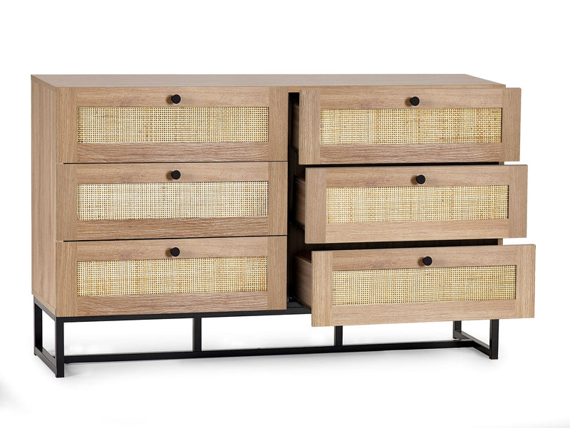 Julian Bowen Chest Of Drawers Single 90cm 3ft Padstow 6 Drawer Chest - Oak Bed Kings