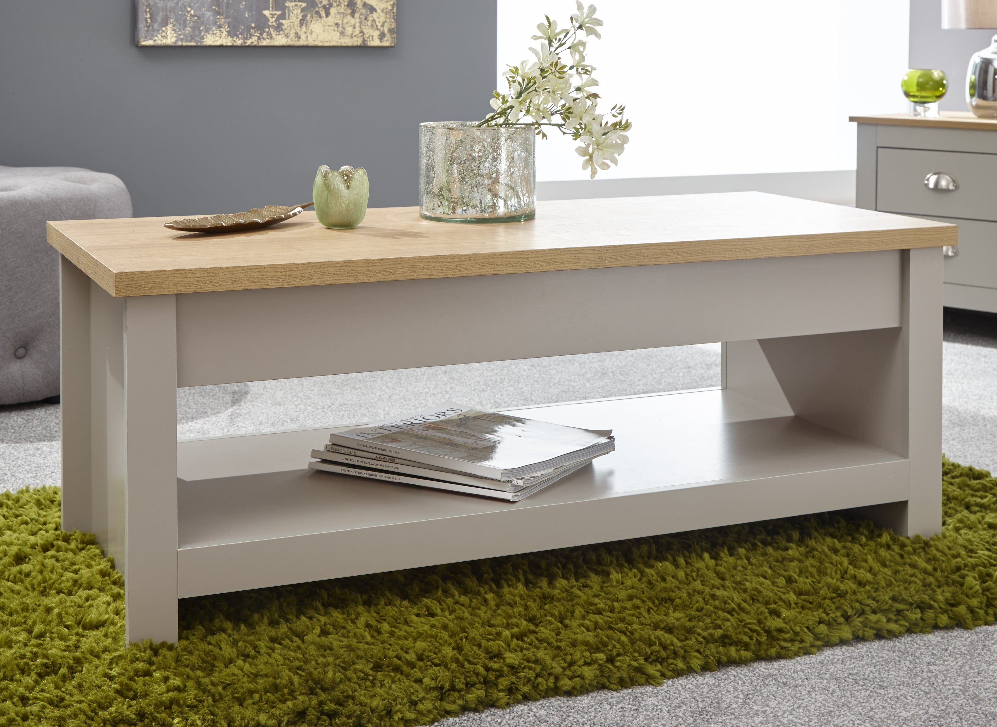 GFW Coffee Table Lancaster Lift Up Coffee Table Grey Bed Kings