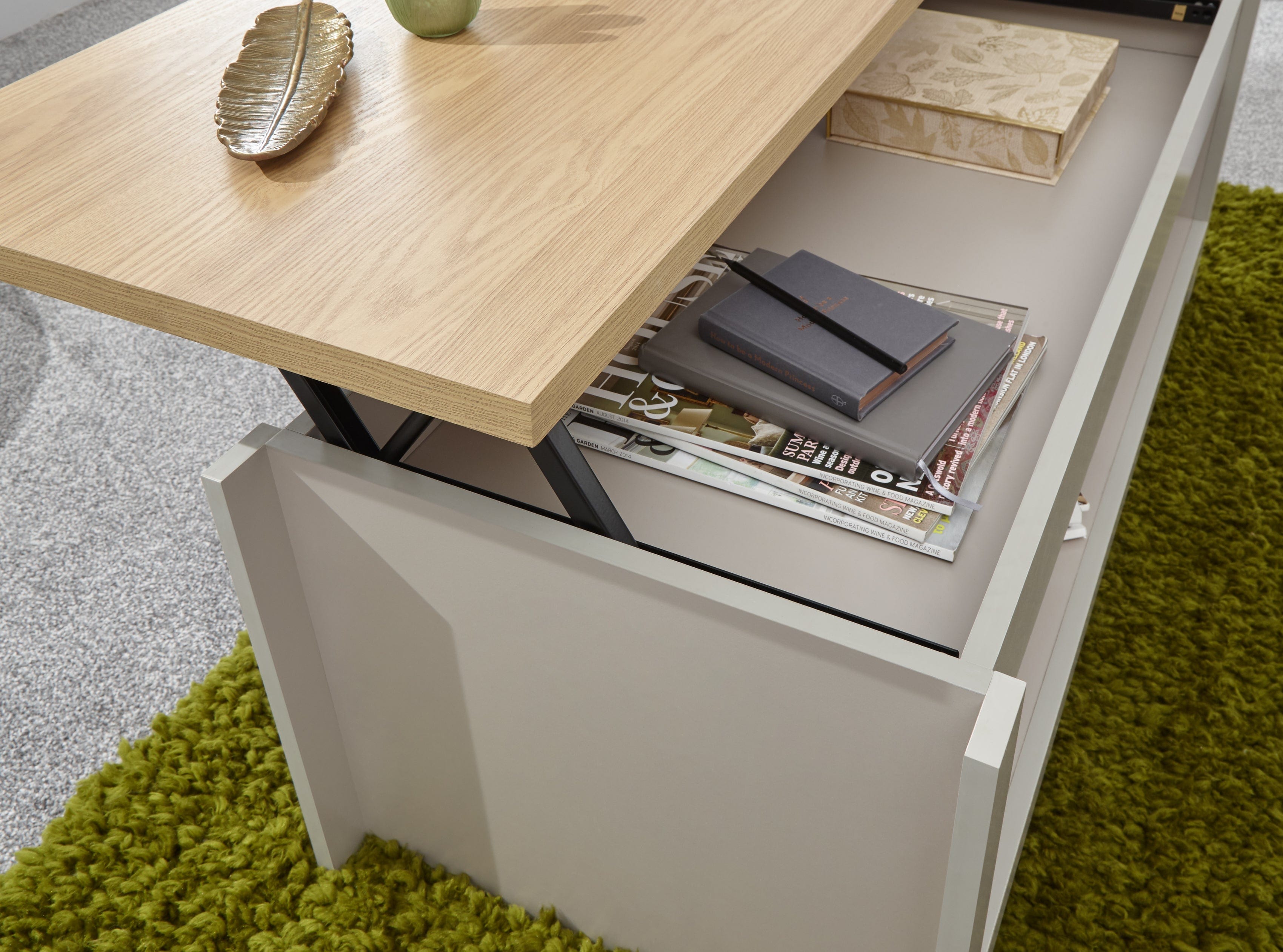 GFW Coffee Table Lancaster Lift Up Coffee Table Grey Bed Kings