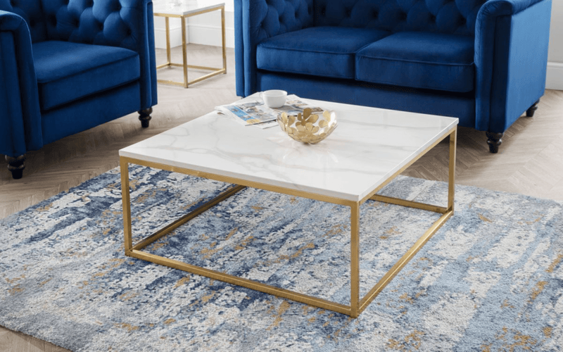 Julian Bowen Coffee Table Scala Marble Top Coffee Table - White Marble Bed Kings