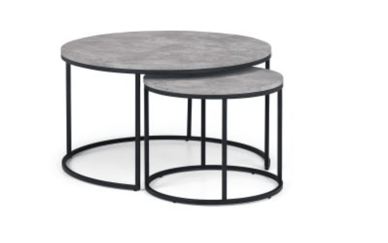Julian Bowen Coffee Table Staten Concrete Round Nesting Coffee Table Bed Kings