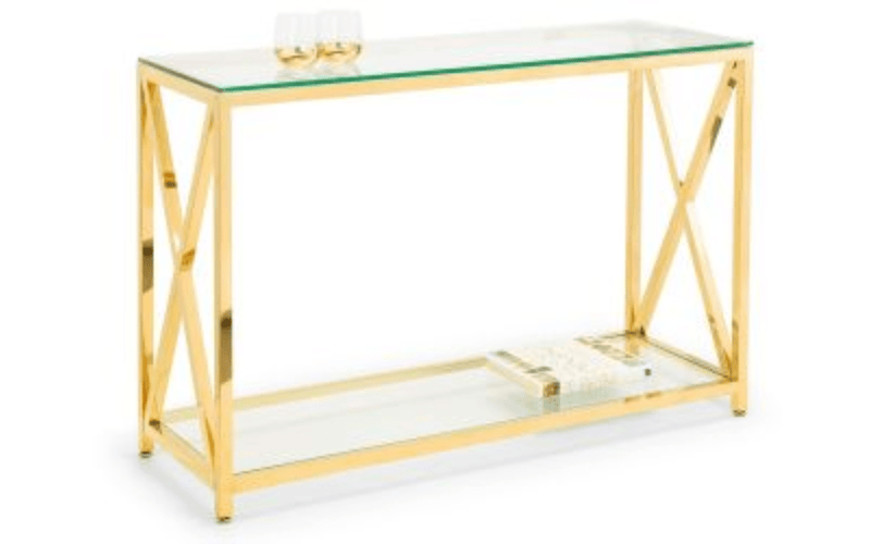 Julian Bowen Console Table Miami Console Table - Gold Bed Kings
