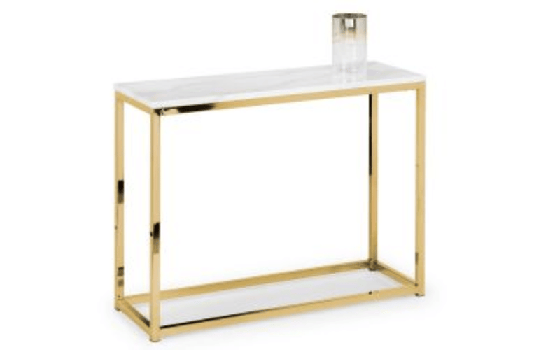 Julian Bowen Console Table Scala Console Table - White Marble Bed Kings