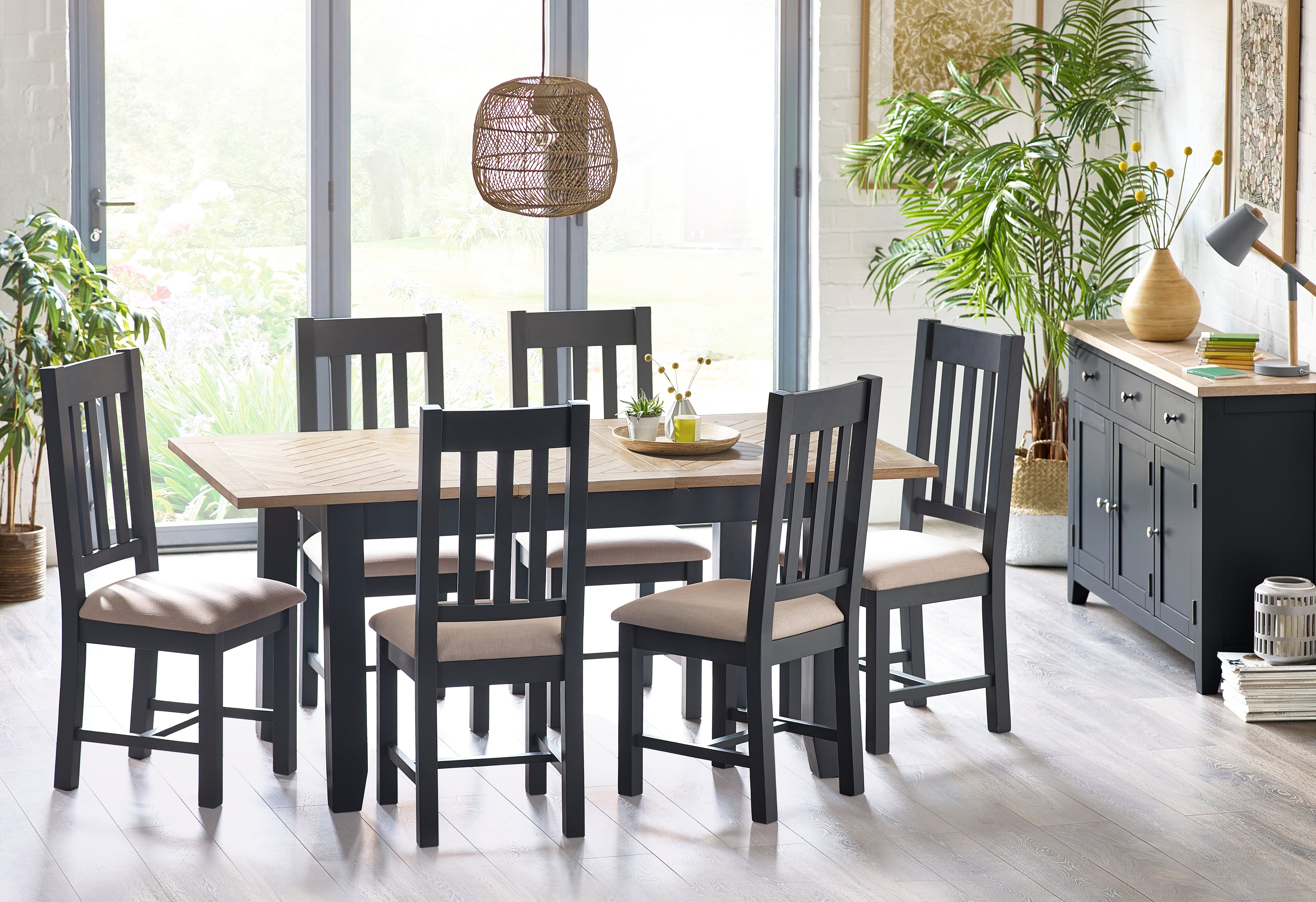 Julian Bowen Dining Table Bordeaux Extending Dining Table Dark Grey Bed Kings