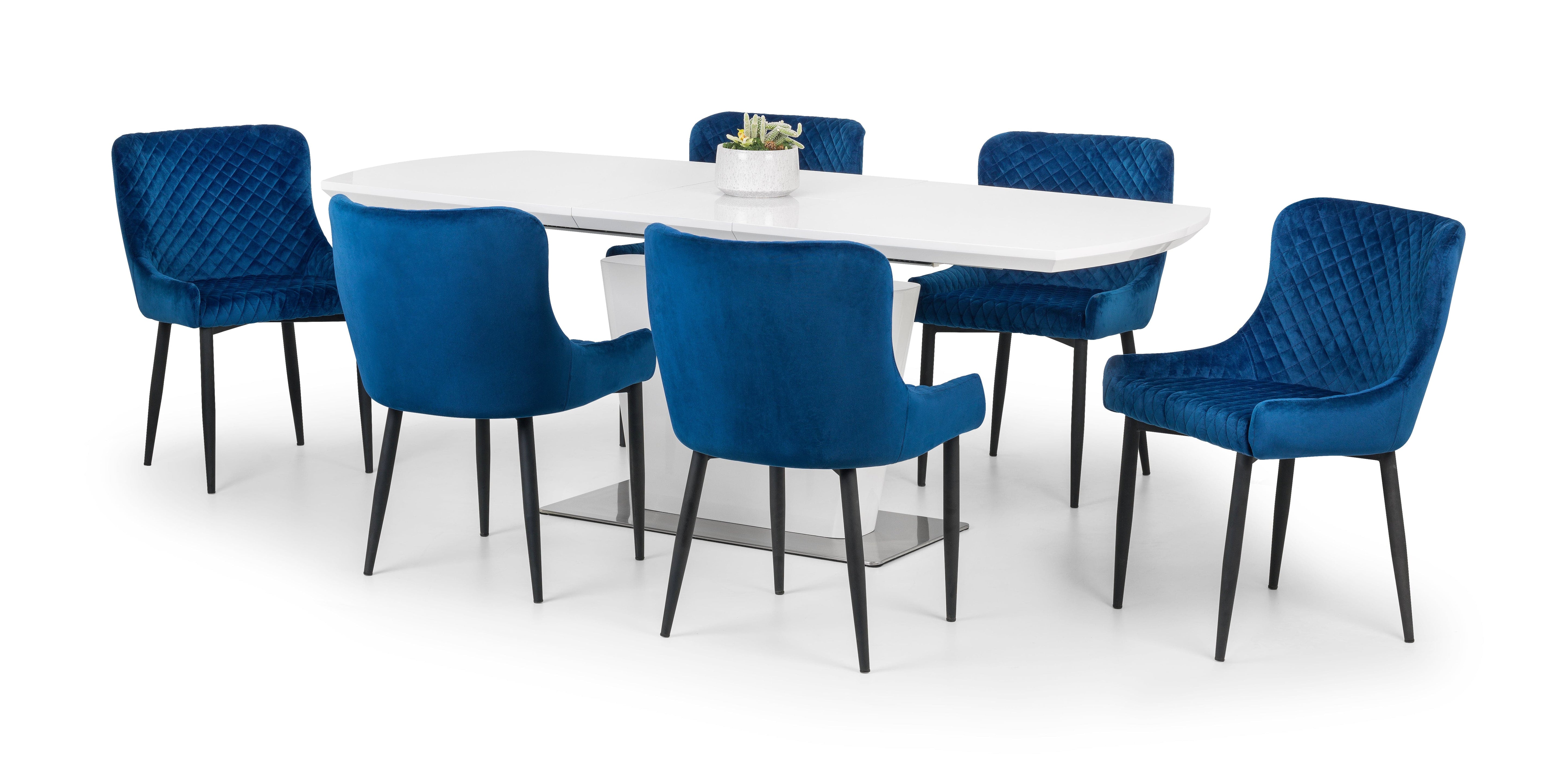 Julian Bowen Dining Table Como High Gloss Extending Table - White Bed Kings