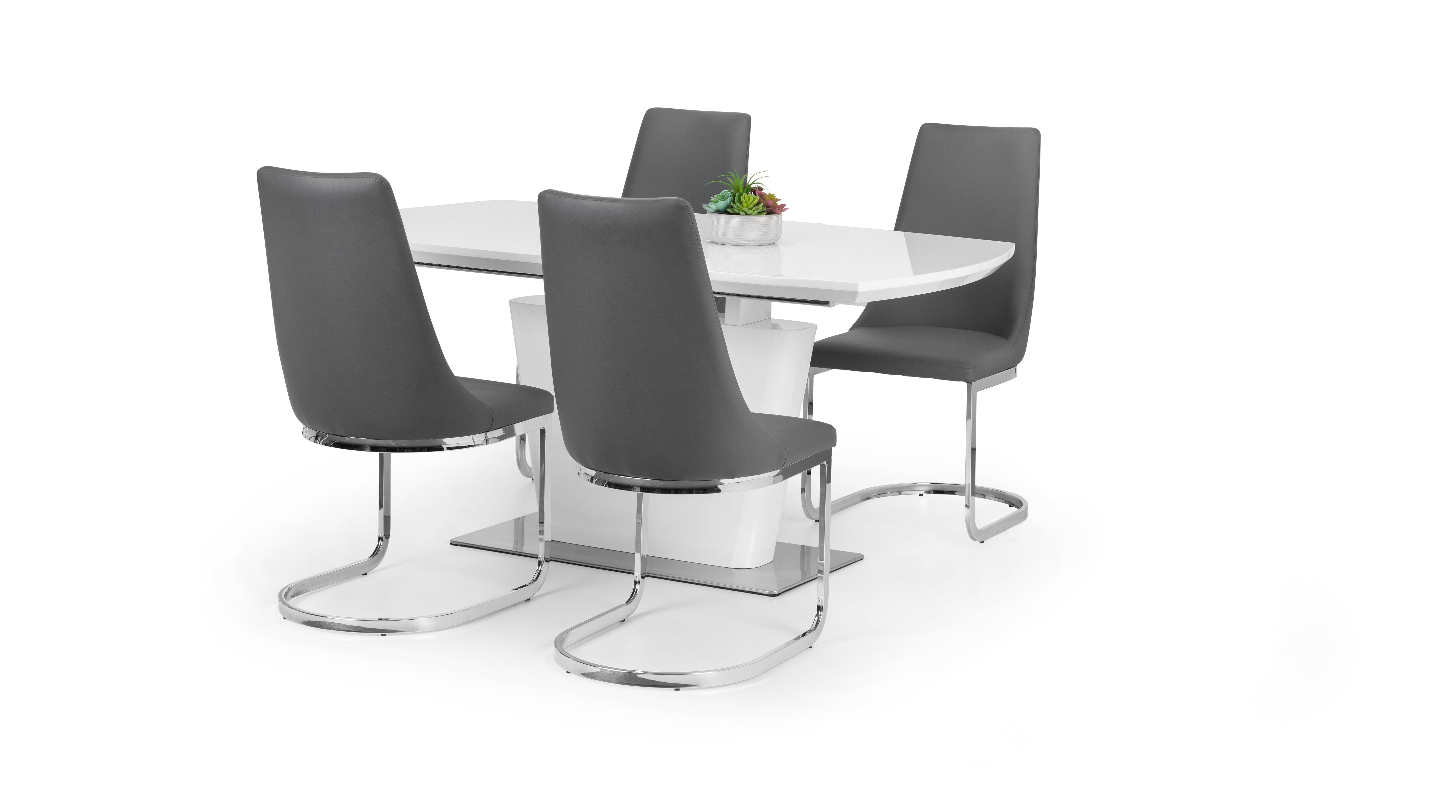 Julian Bowen Dining Table Como High Gloss Extending Table - White Bed Kings