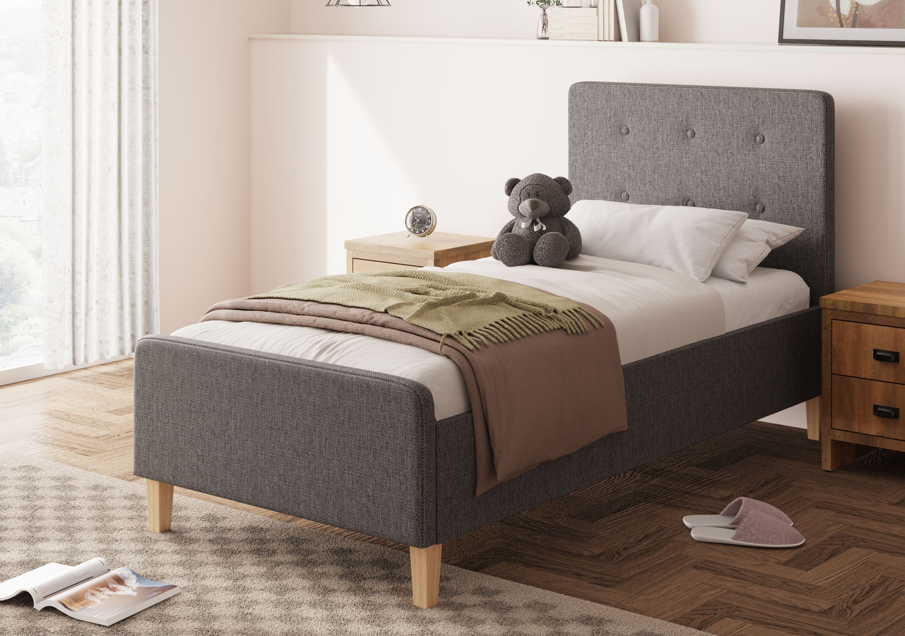 GFW Fabric Bed Ashbourne Ottoman Bed Dark Grey Bed Kings