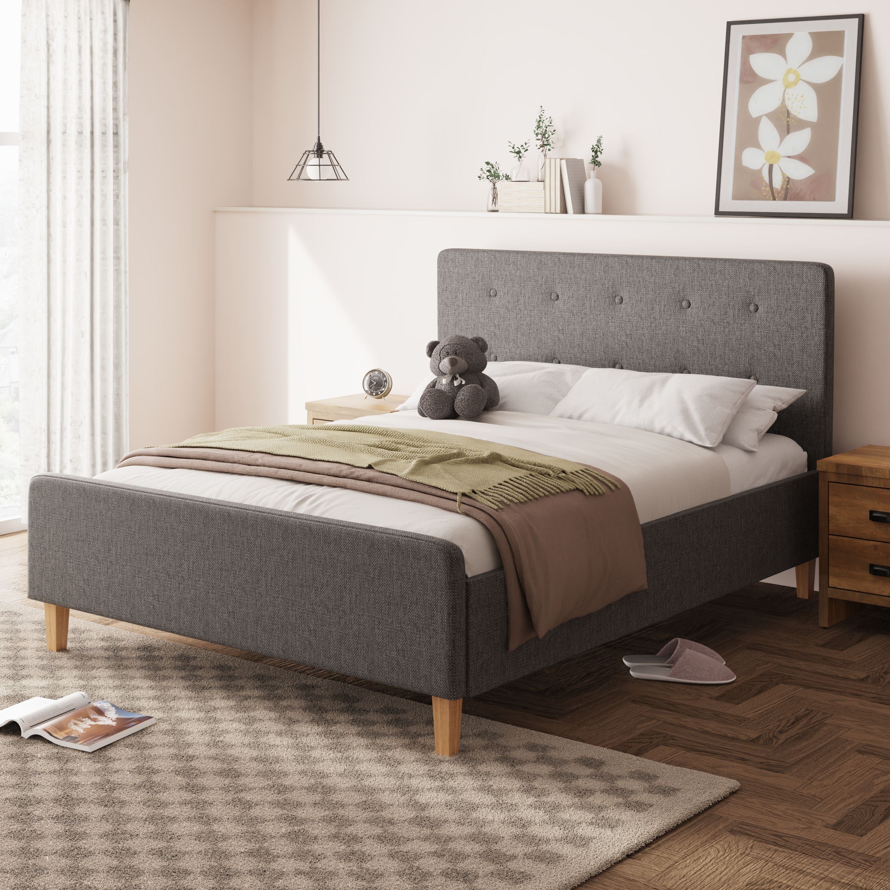 GFW Fabric Bed Ashbourne Ottoman Bed Dark Grey Bed Kings