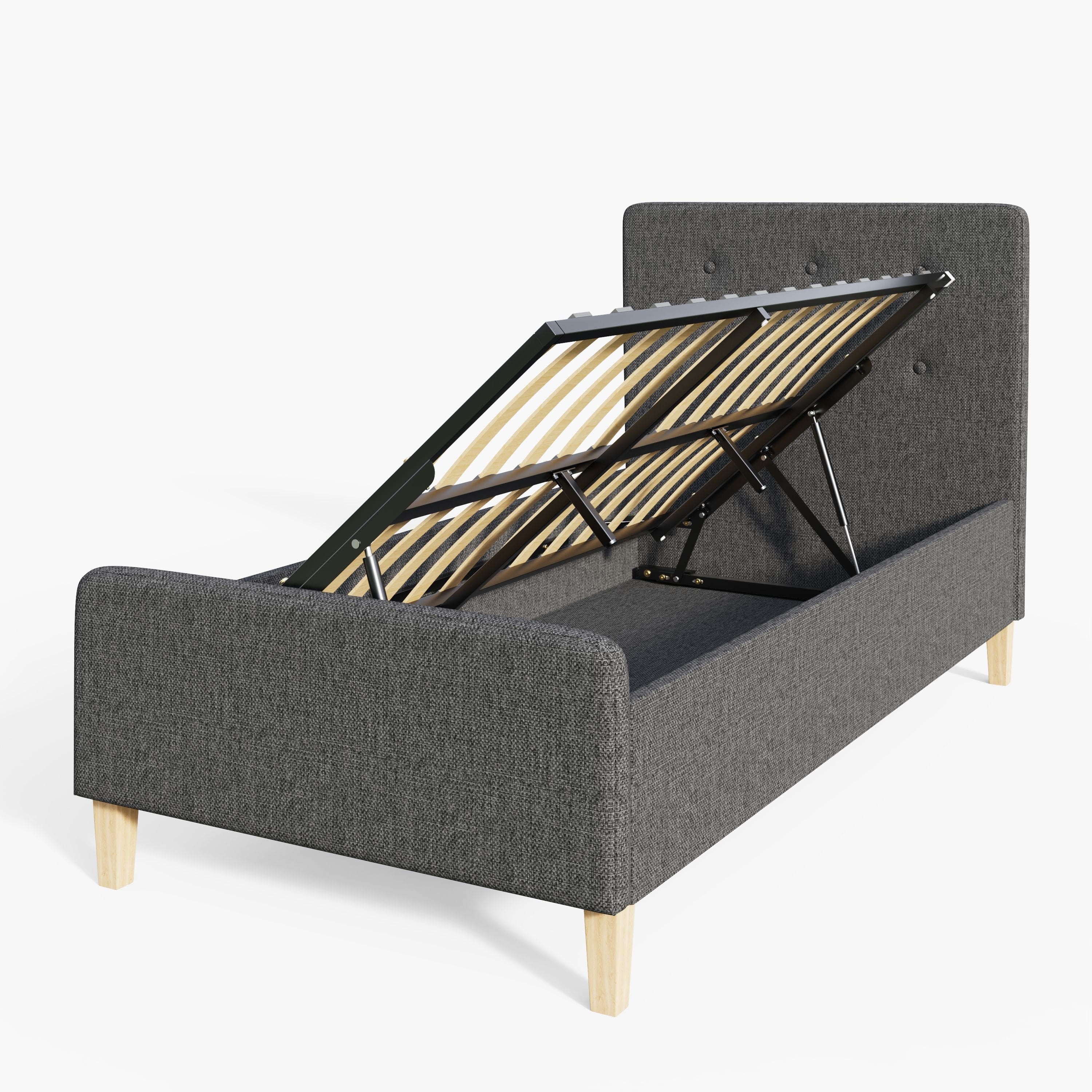 GFW Fabric Bed Ashbourne Ottoman Bed Dark Grey Bed Kings
