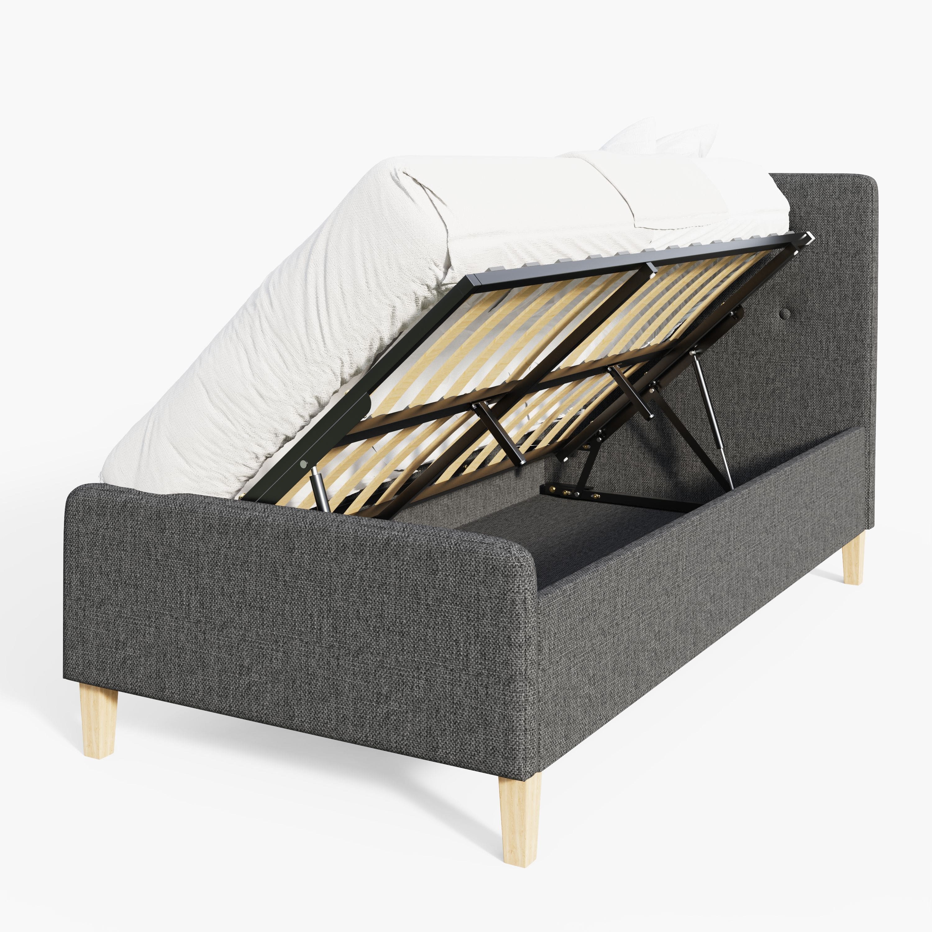 GFW Fabric Bed Ashbourne Ottoman Bed Dark Grey Bed Kings