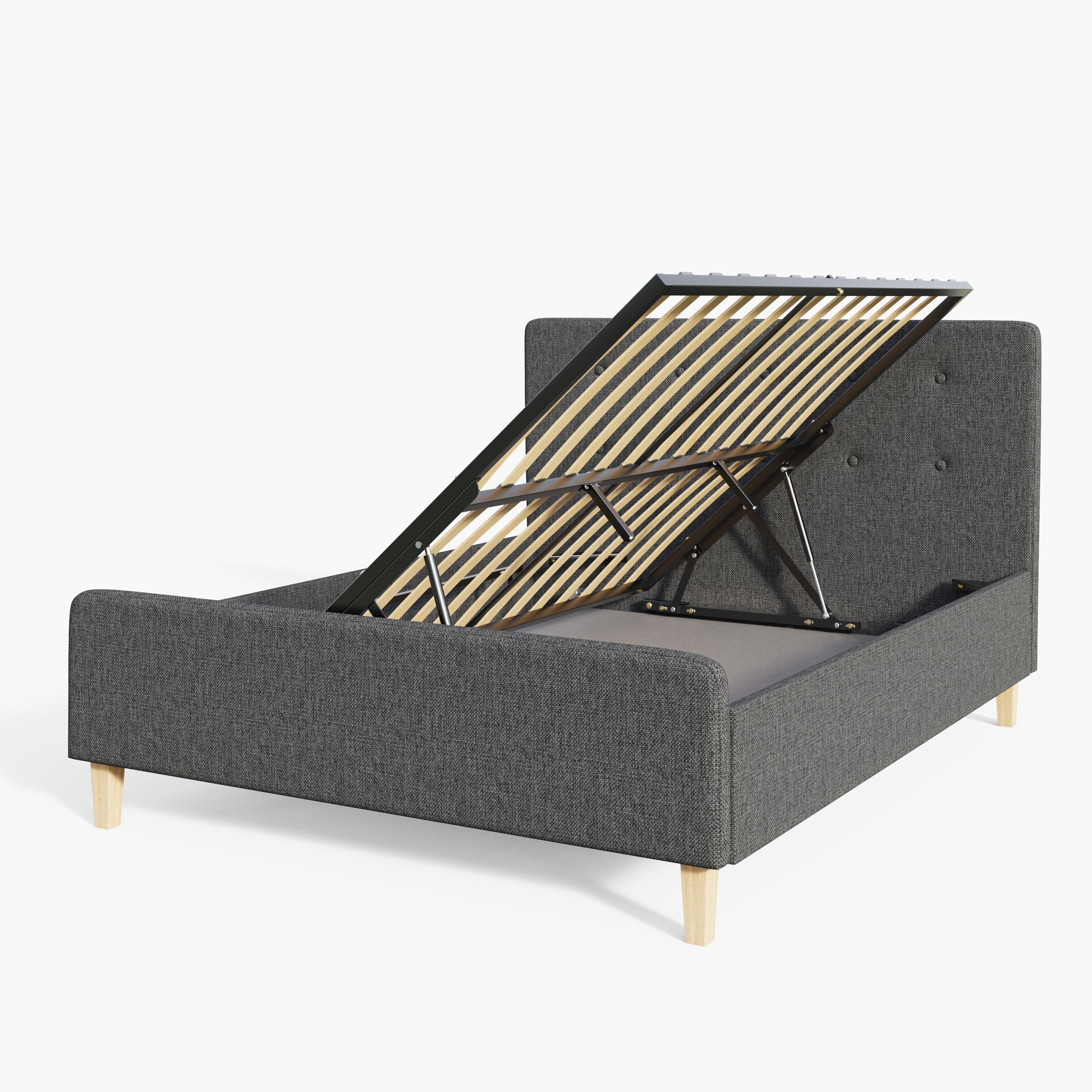 GFW Fabric Bed Ashbourne Ottoman Bed Dark Grey Bed Kings
