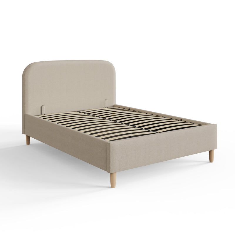 GFW Fabric Bed Florence Boucle Ottoman Bed Natural Stone Bed Kings