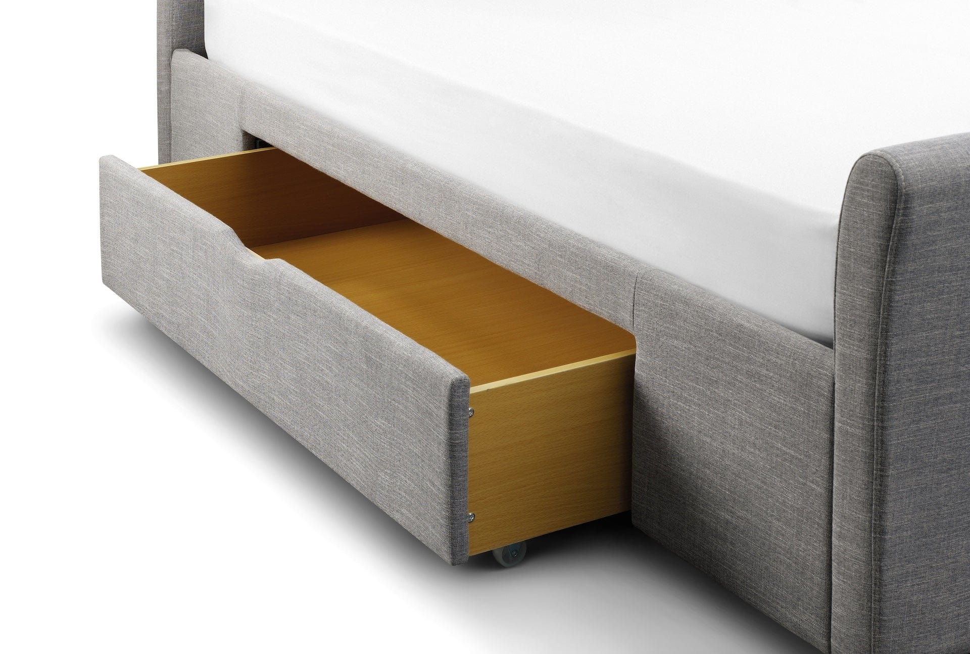 Julian Bowen Fabric Bed Capri Fabric Bed With Drawers - Light Grey Bed Kings
