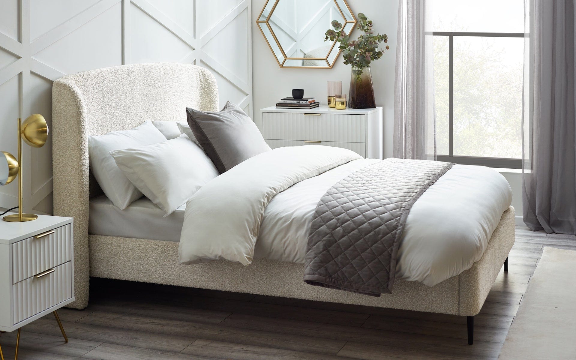 Julian Bowen Fabric Bed Eden Boucle Bed Bed Kings