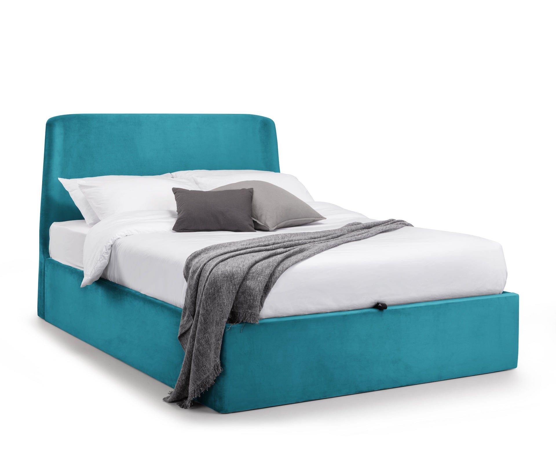 Julian Bowen Fabric Bed Frida Storage Ottoman Bed - Teal Bed Kings