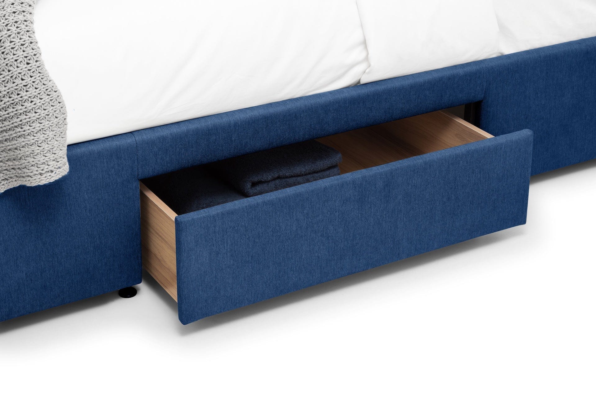 Julian Bowen Fabric Bed Fullerton 4 Drawer Bed - Blue Bed Kings