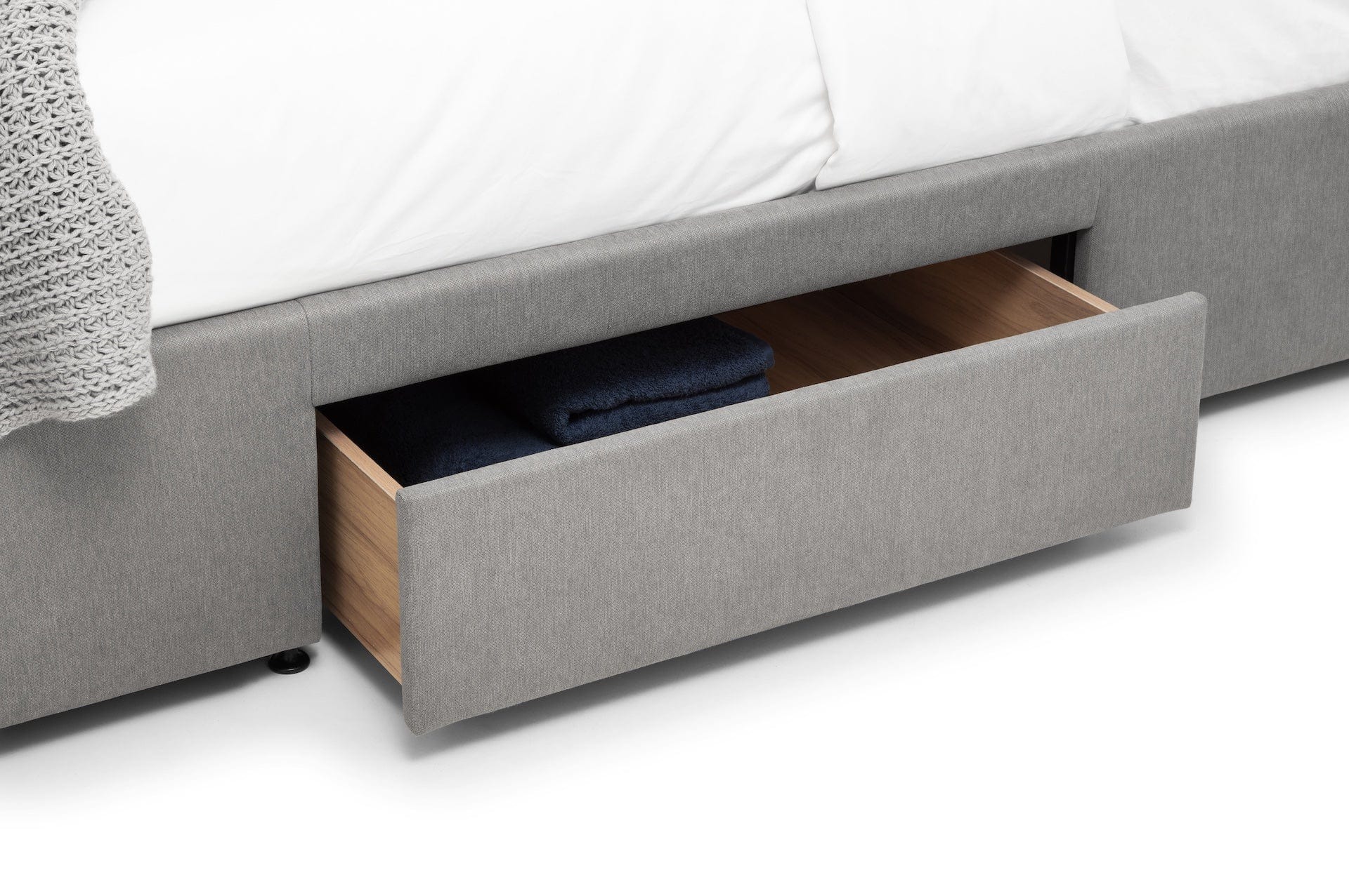 Julian Bowen Fabric Bed Fullerton 4 Drawer Bed - Grey Bed Kings
