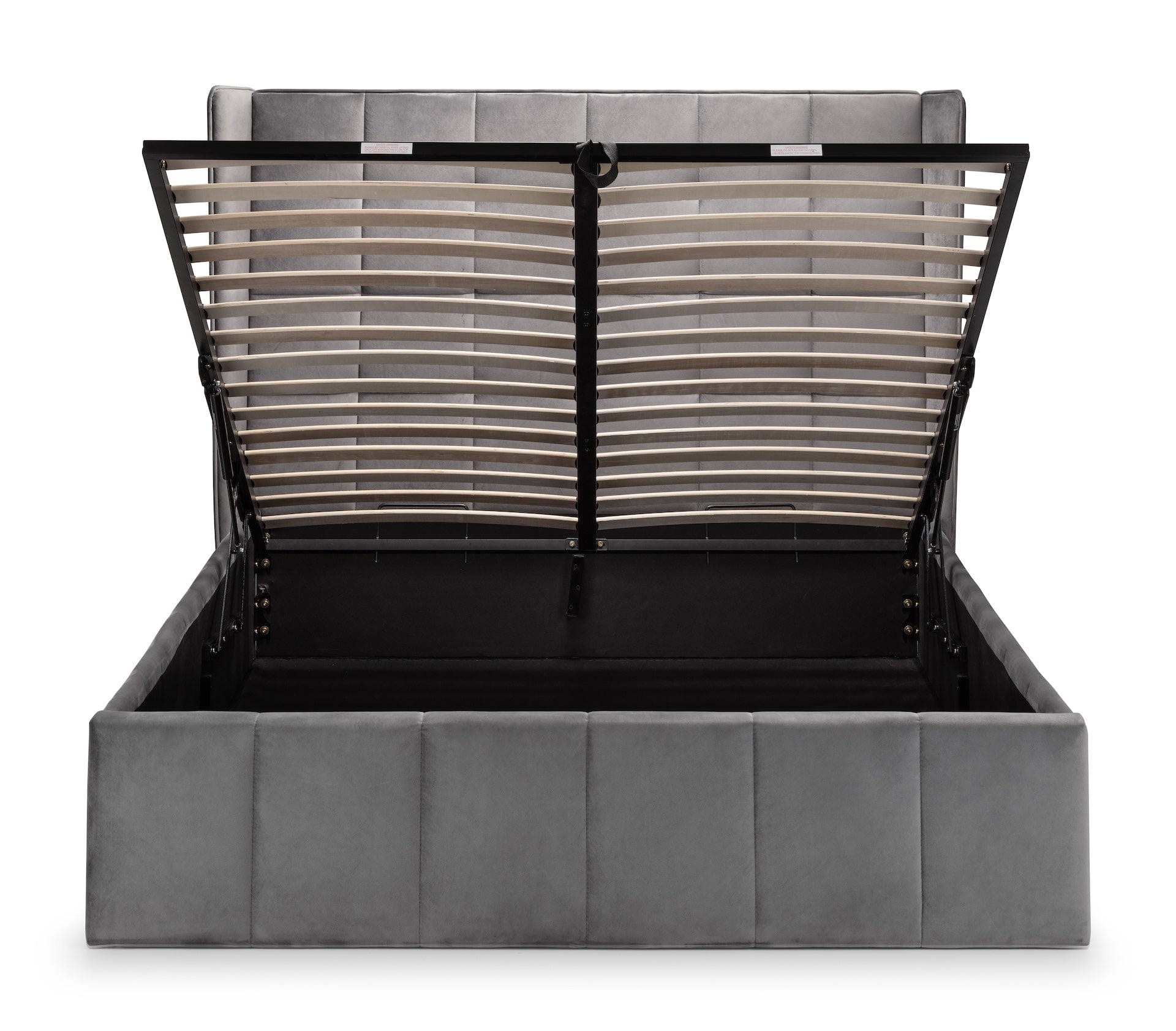 Julian Bowen Fabric Bed Gatsby Storage Ottoman Bed - Light Grey Bed Kings