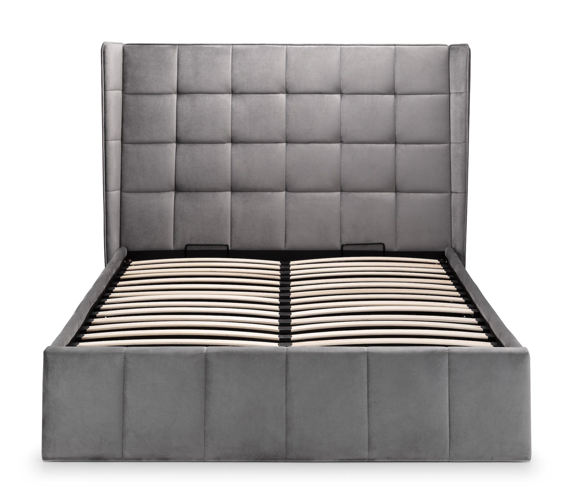 Julian Bowen Fabric Bed Gatsby Storage Ottoman Bed - Light Grey Bed Kings