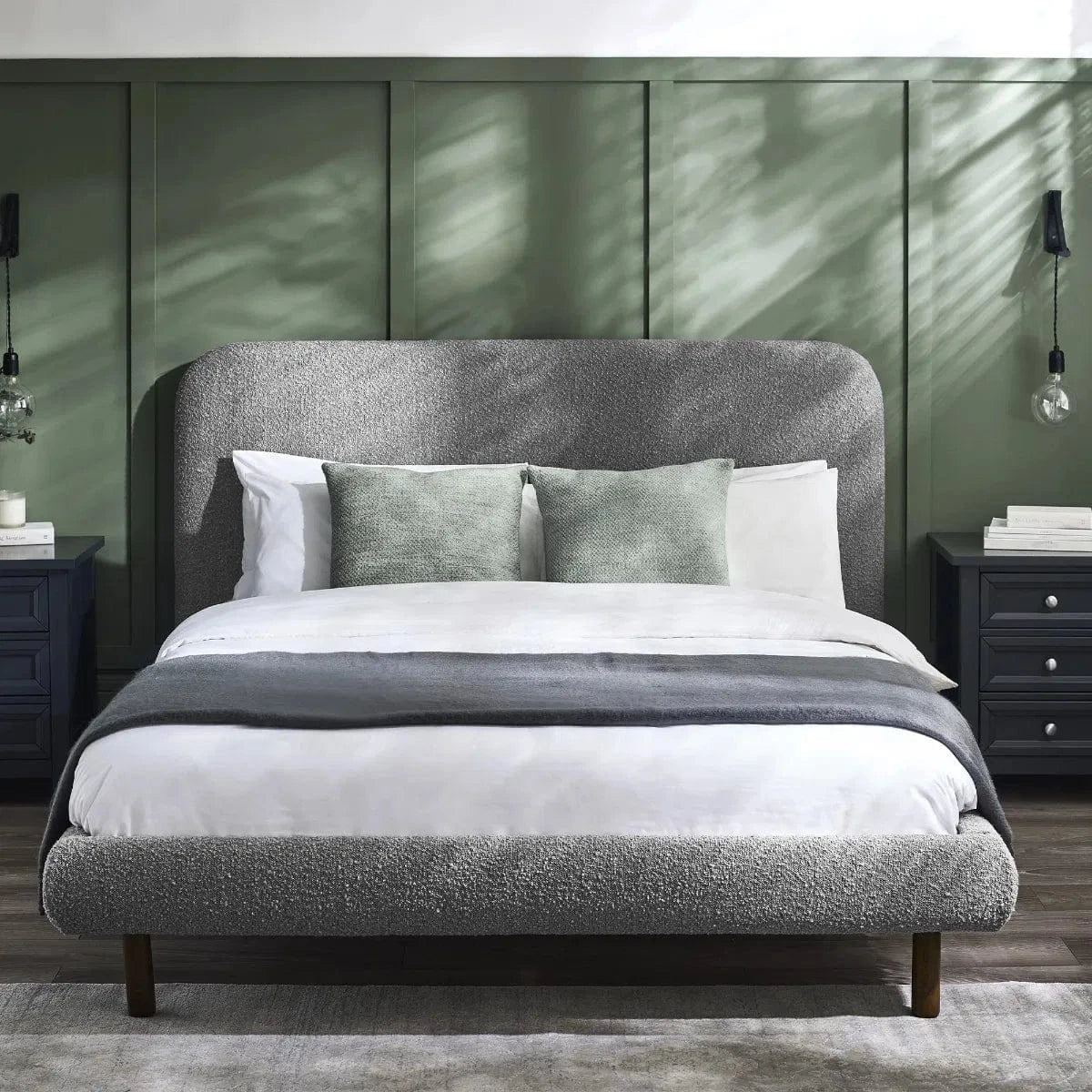 Julian Bowen Fabric Bed Hannah Boucle Bed - Grey Bed Kings