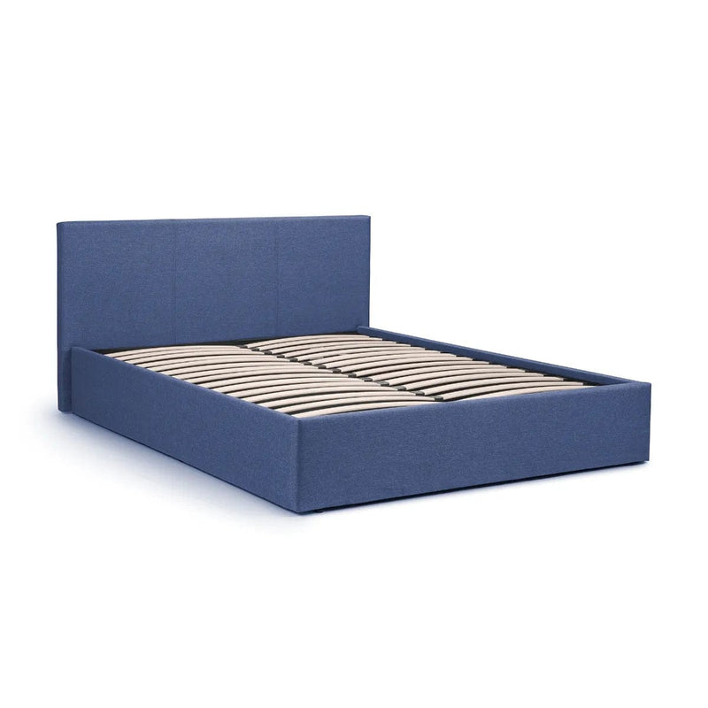 Julian Bowen Fabric Bed Rialto Lift-Up Storage Bed - Blue Linen Bed Kings