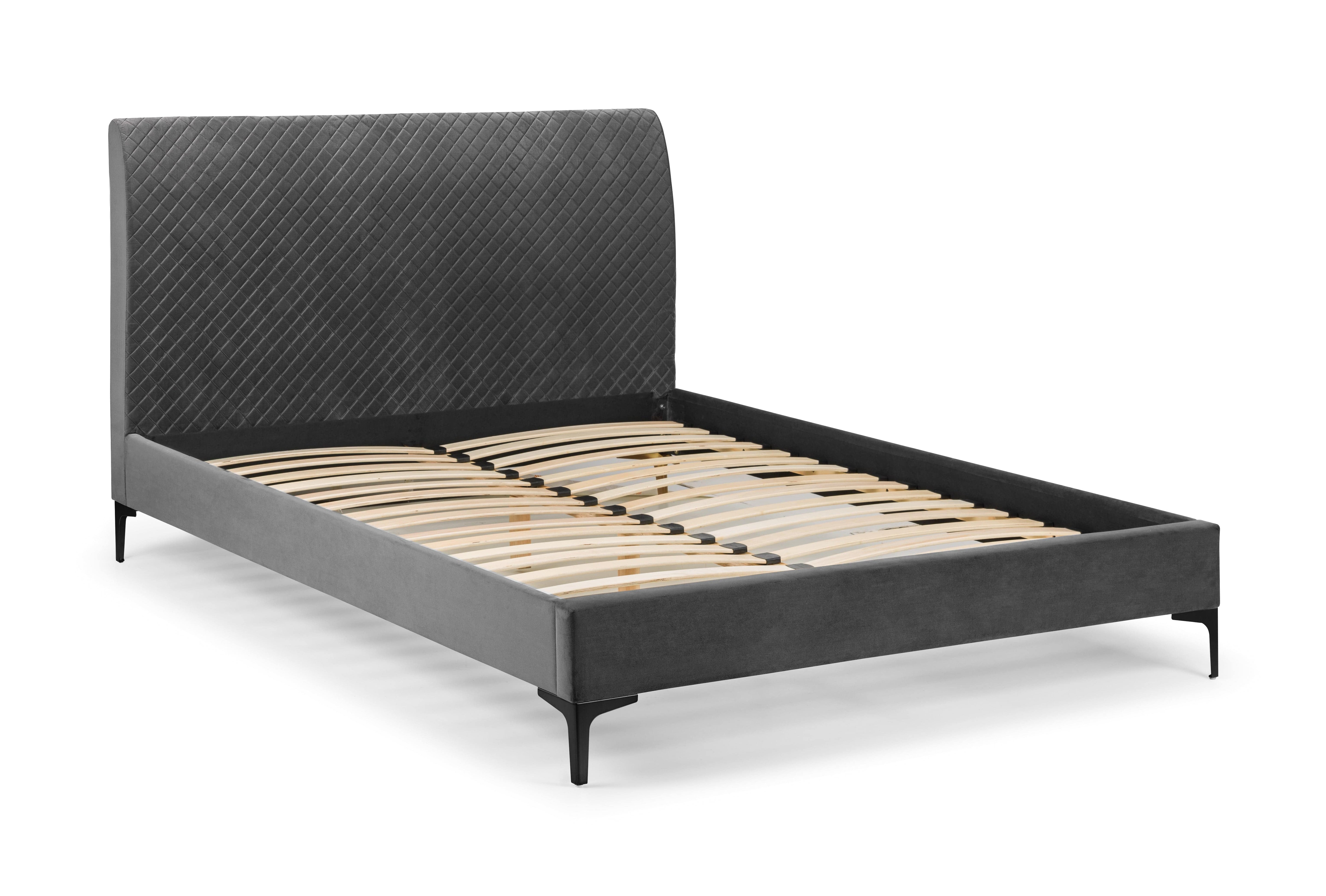 Julian Bowen Fabric Bed Sanderson Diamond Quilted Velvet Bed Bed Kings