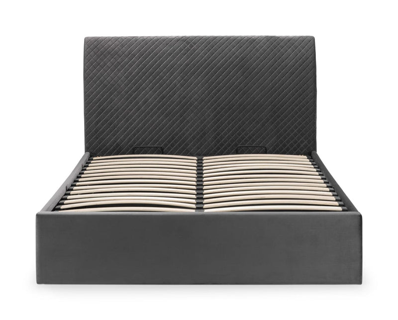 Julian Bowen Fabric Bed Sanderson Diamond Quilted Velvet Ottoman Bed Bed Kings