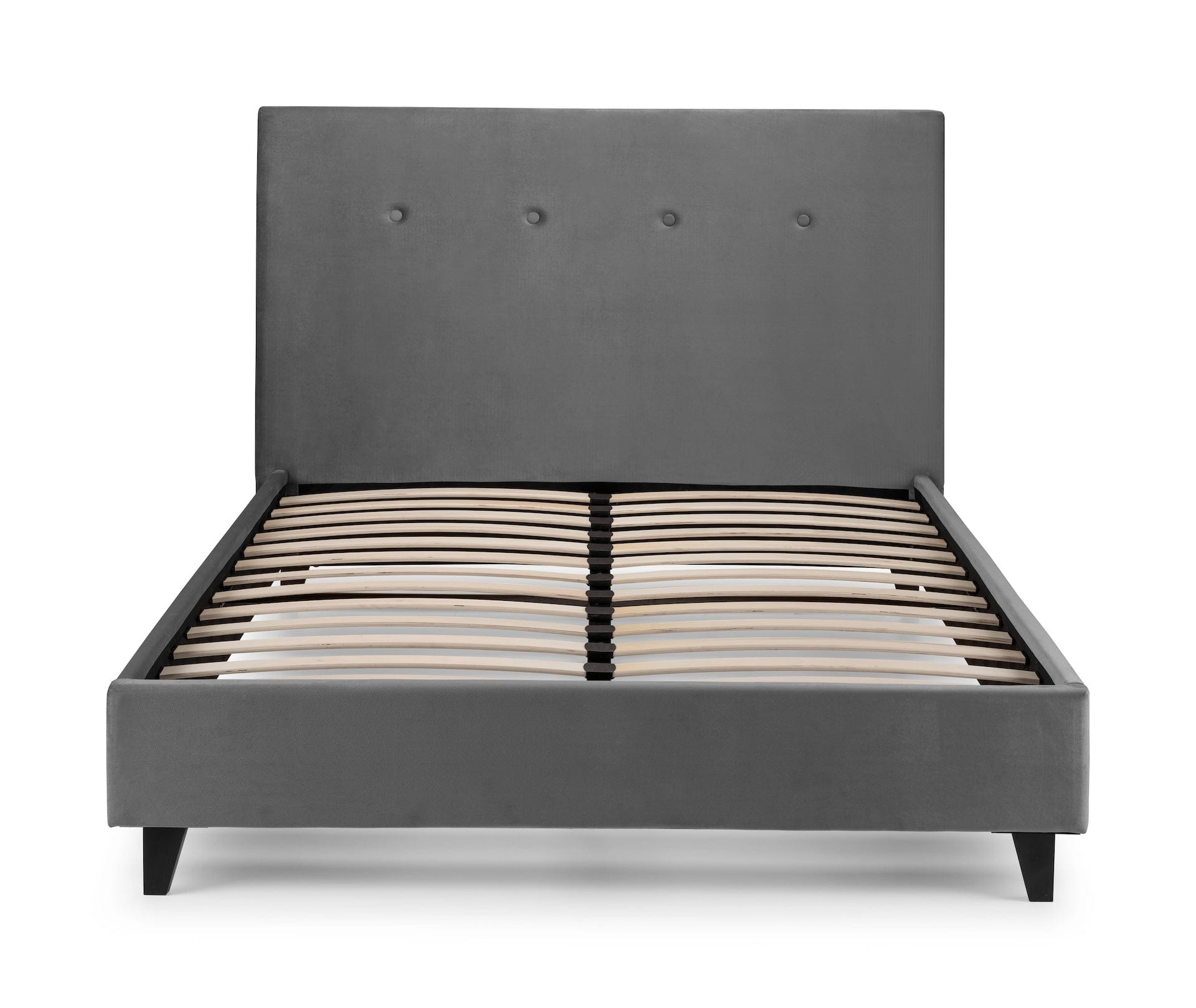 Julian Bowen Fabric Bed Shoreditch High Headboard Bed - Slate Grey Bed Kings