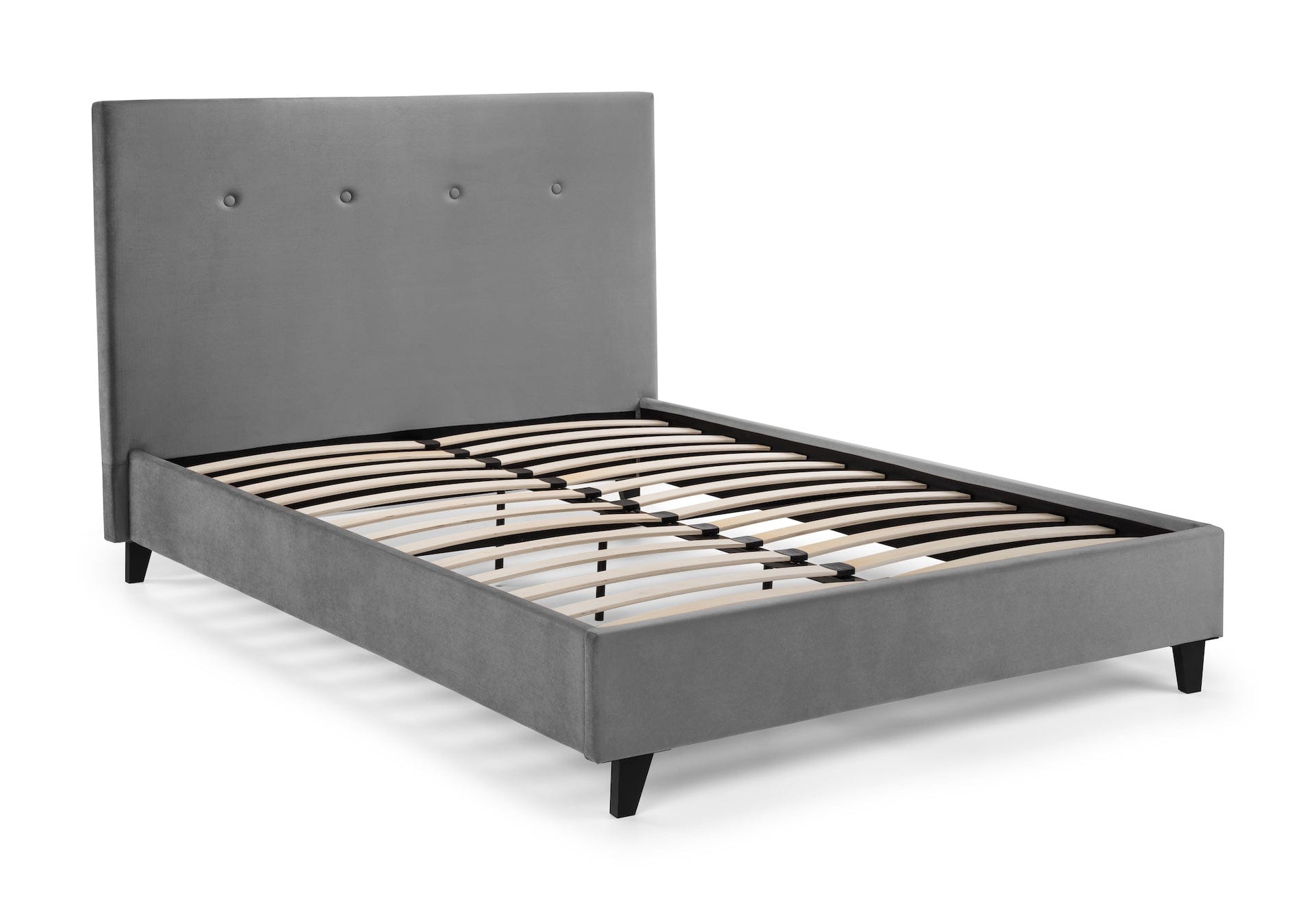 Julian Bowen Fabric Bed Shoreditch High Headboard Bed - Slate Grey Bed Kings