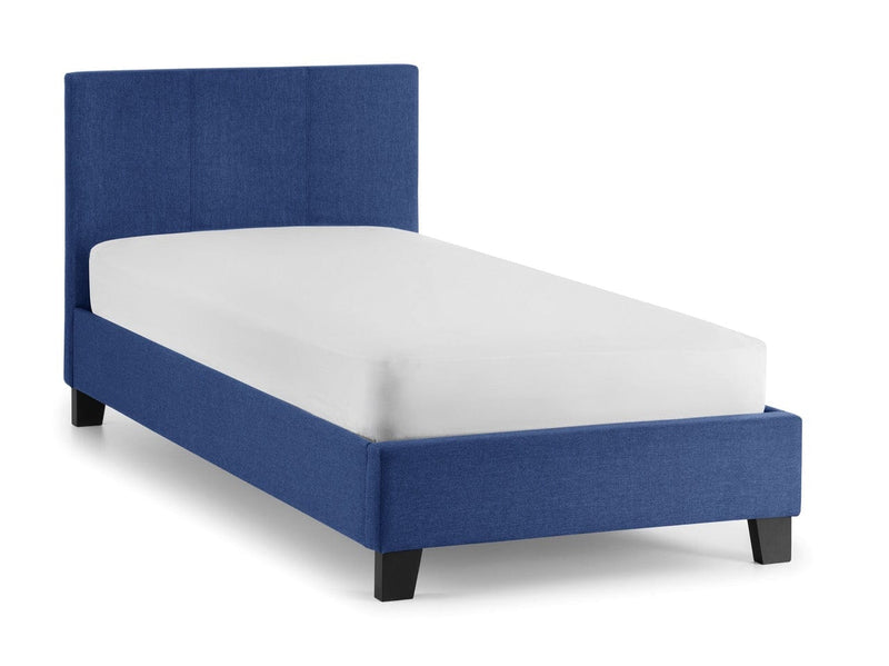 Julian Bowen Fabric Bed Single 90cm 3ft Rialto Linen Bed - Blue Bed Kings