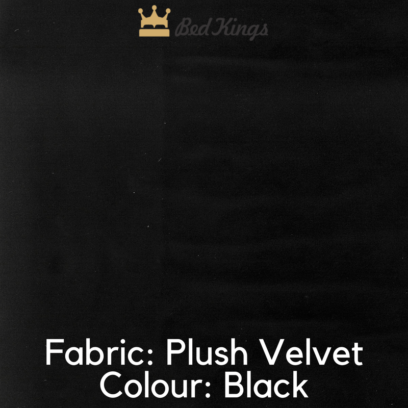 Bed Kings Fabric Swatch Plush Velvet Fabric - Black (Colour Swatch) Bed Kings