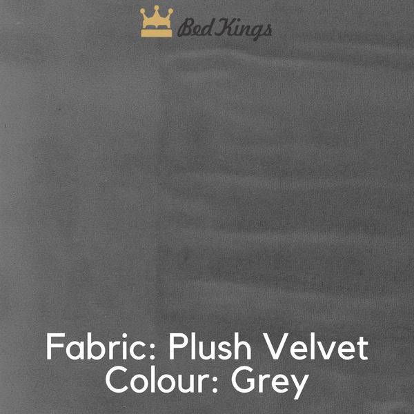 Bed Kings Fabric Swatch Plush Velvet Fabric - Grey (Colour Swatch) Bed Kings