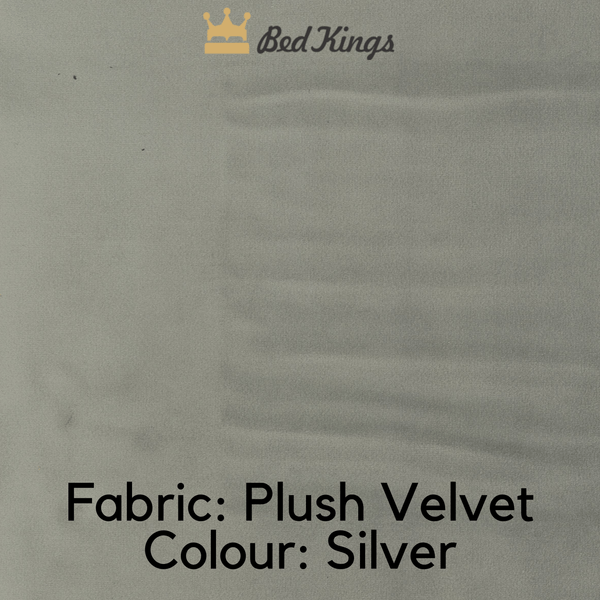 Bed Kings Fabric Swatch Plush Velvet Fabric - Silver (Colour Swatch) Bed Kings