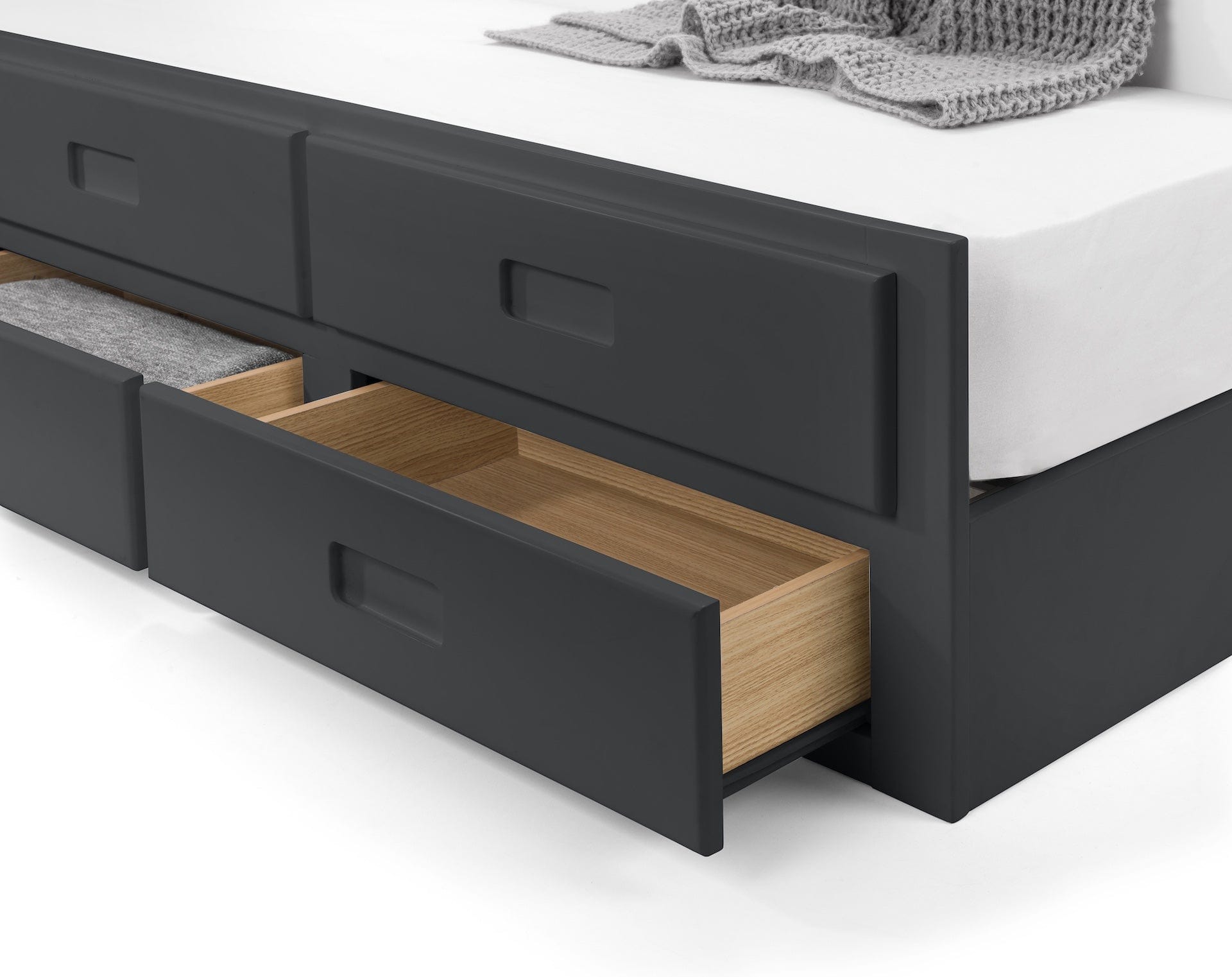 Julian Bowen Guest Bed Single 90cm 3ft Maisie Bed With Underbed And Drawers - Anthracite Bed Kings