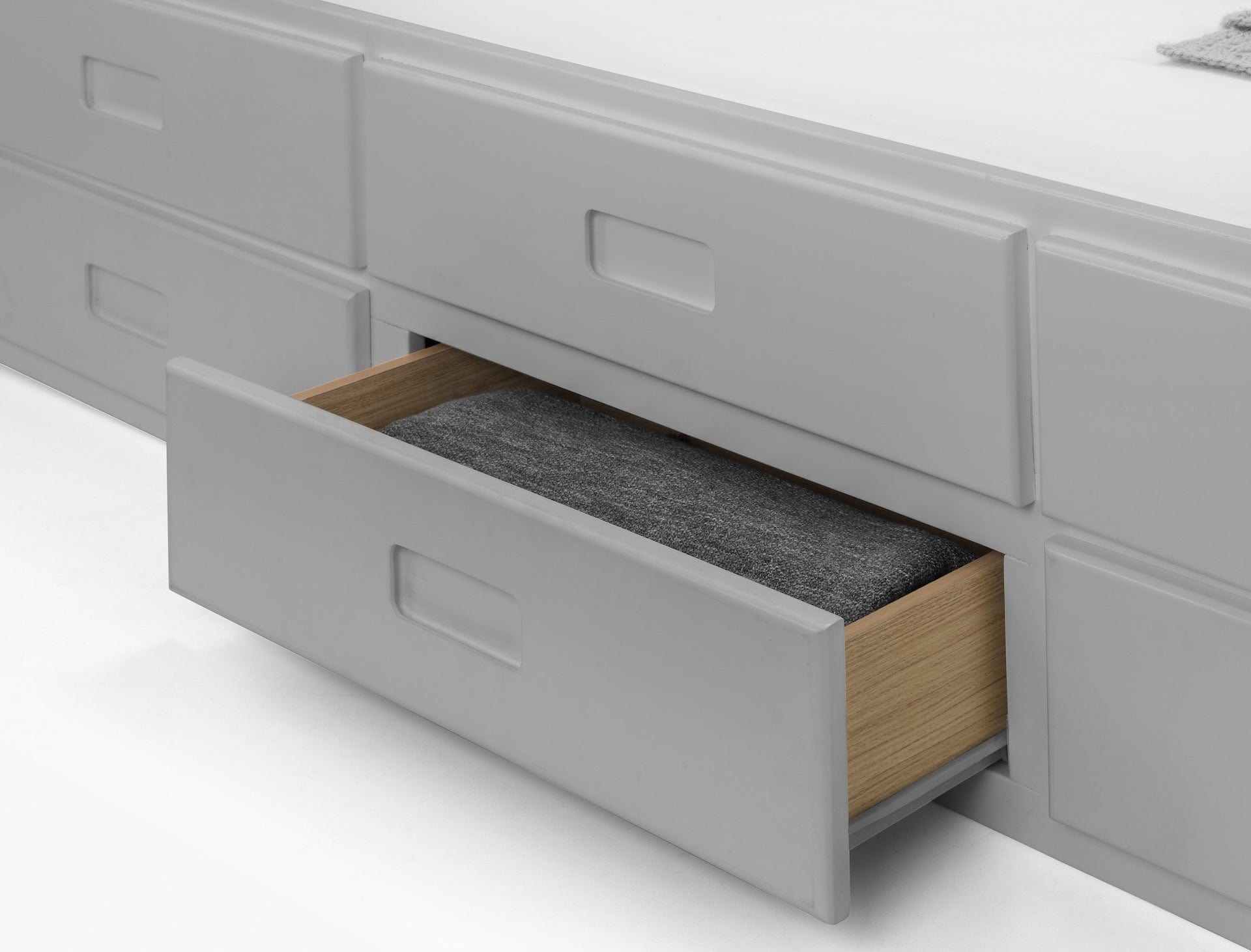 Julian Bowen Guest Bed Single 90cm 3ft Maisie Bed With Underbed And Drawers - Light Grey Bed Kings