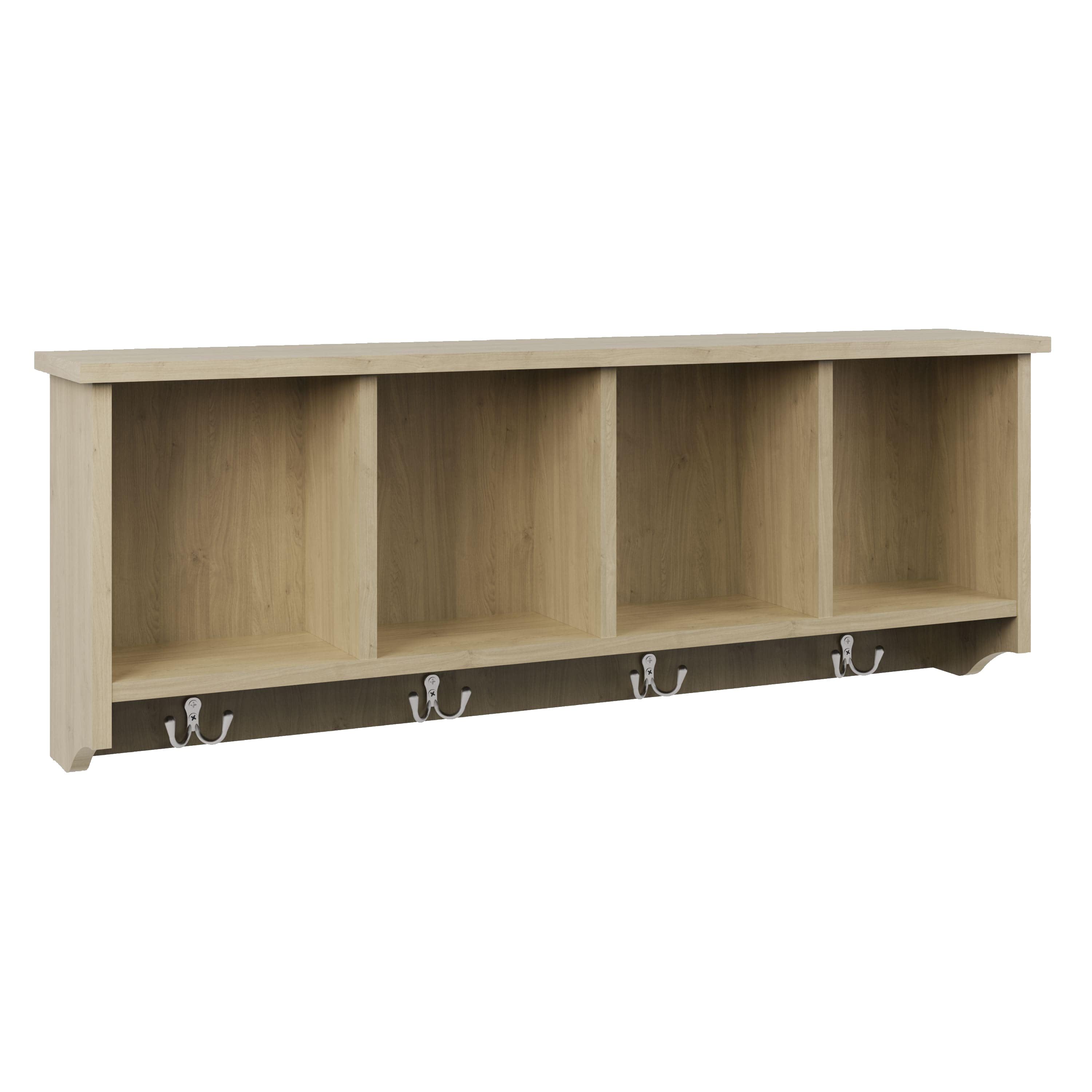 GFW Hallway Set Kempton Shoe Bench + Wall Rack Oak Bed Kings