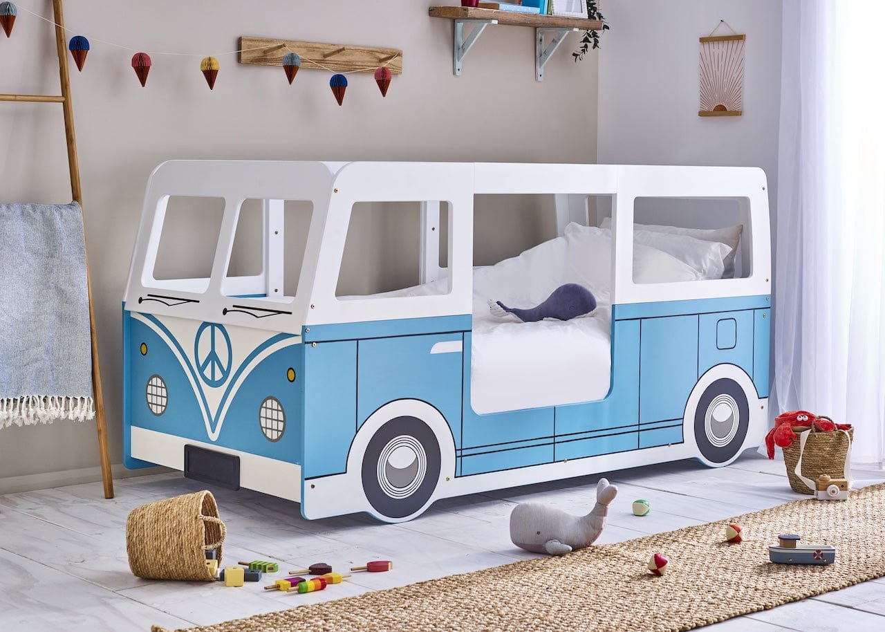Julian Bowen Kids Bed Single 90cm 3ft Campervan Bed - Light Blue Bed Kings