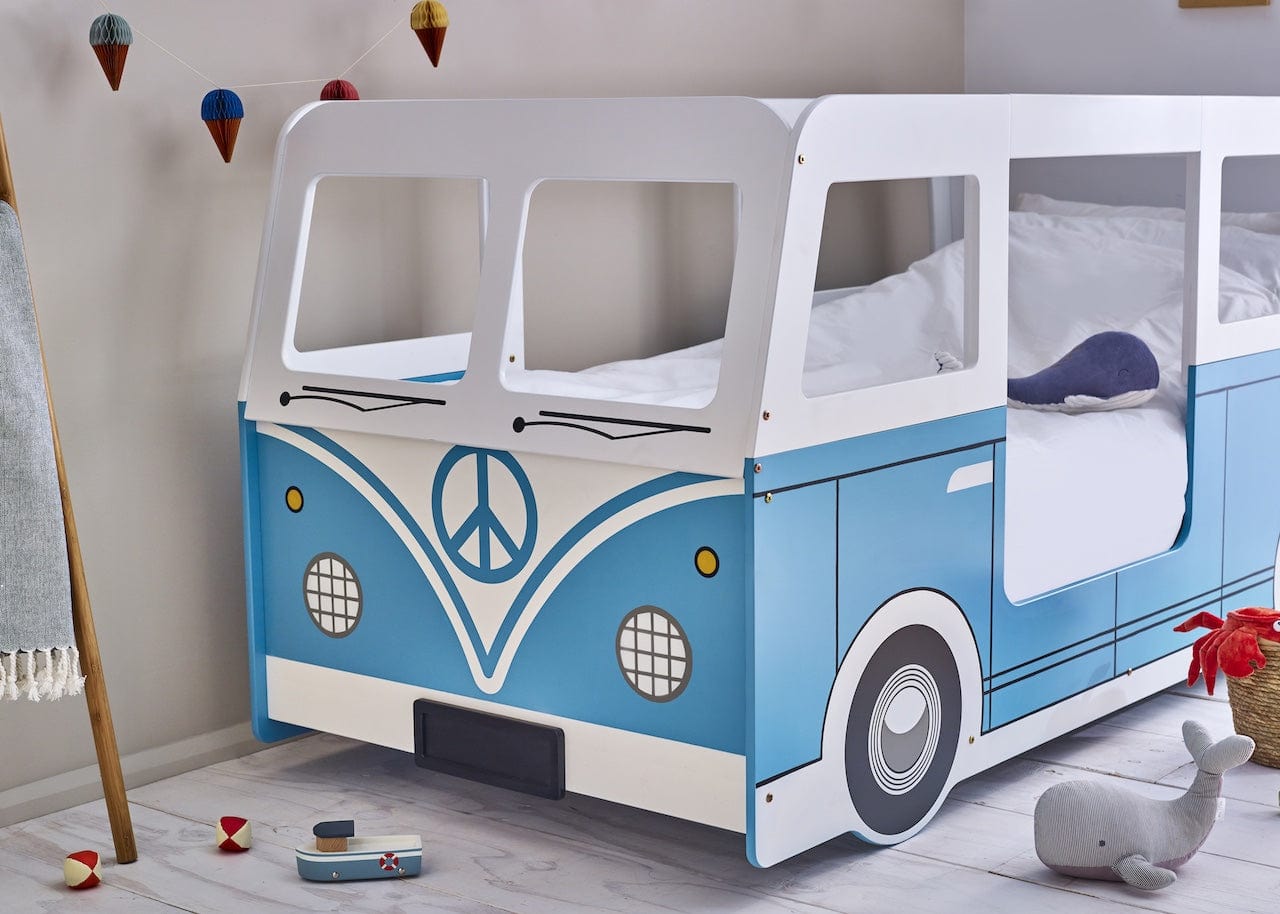 Julian Bowen Kids Bed Single 90cm 3ft Campervan Bed - Light Blue Bed Kings