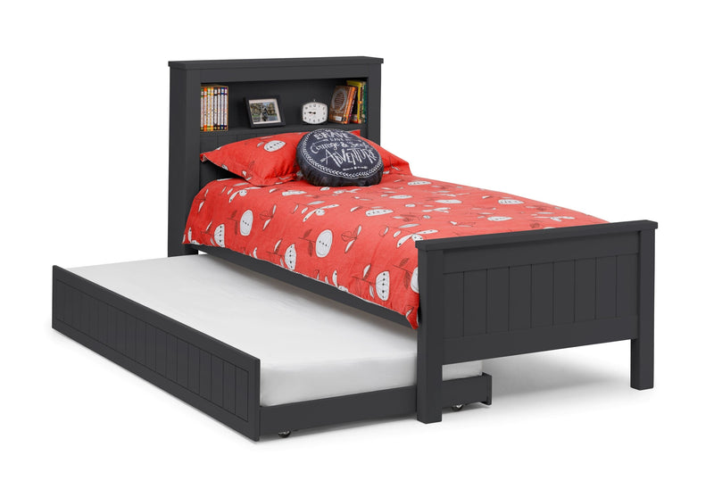 Julian Bowen Kids Bed Single 90cm 3ft Maine Bookcase Bed 90Cm - Anthracite Bed Kings