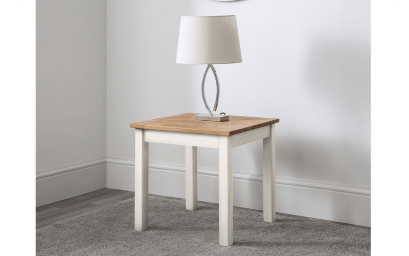 Julian Bowen Lamp Table Coxmoor Lamp Table - Ivory & Oak Bed Kings