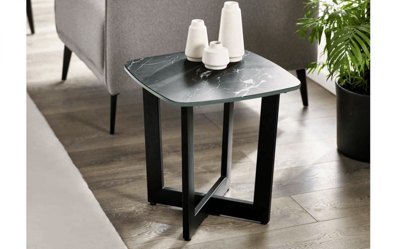 Julian Bowen Lamp Table Olympus Lamp Table - Black Marble Bed Kings