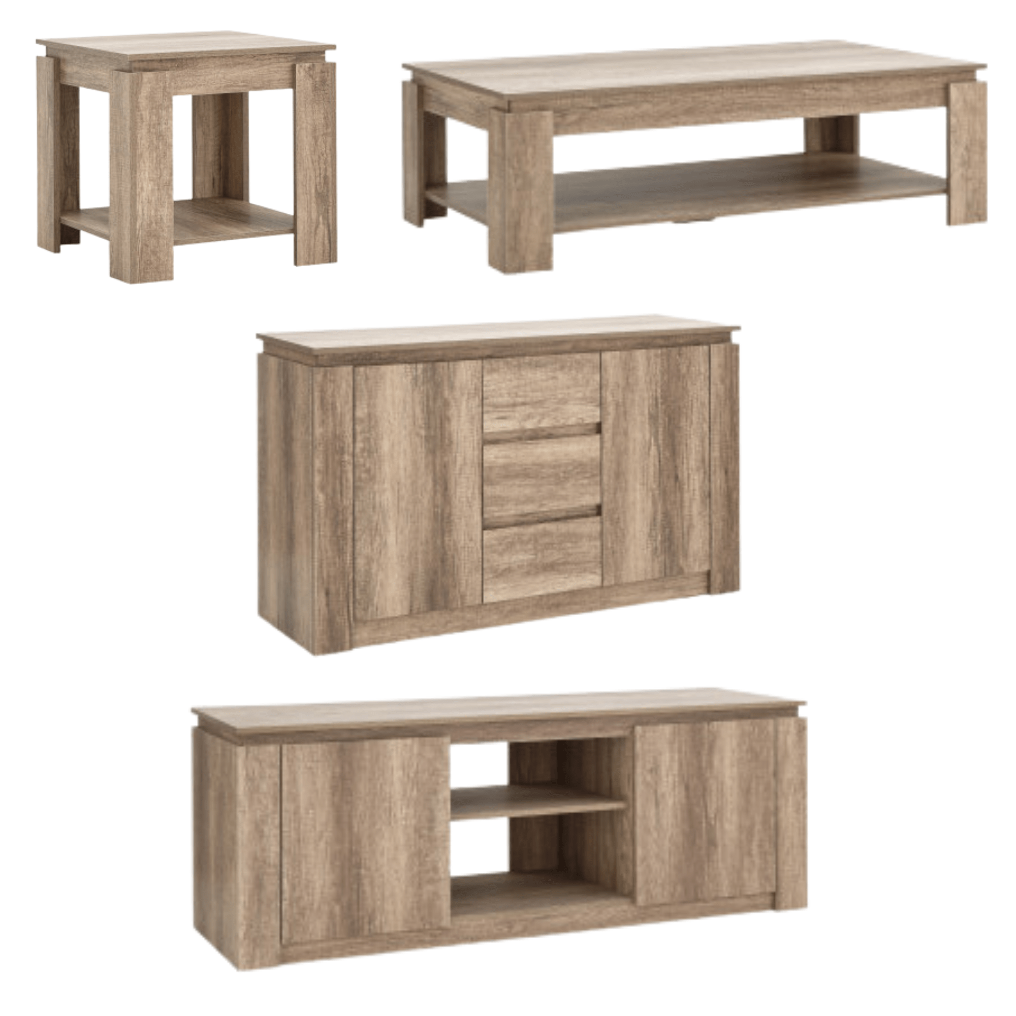GFW Living Room Set Canyon Oak 4 Piece Living Room Set (Large) Bed Kings