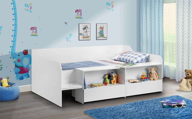 Julian Bowen Low Sleeper Bed Single 90cm 3ft Stella Low Sleeper - Charcoal & White Bed Kings